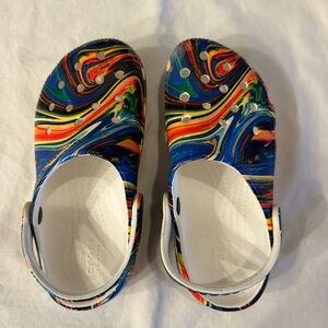 CROCS Kids Slip-On Sandals - Rainbow Swirl